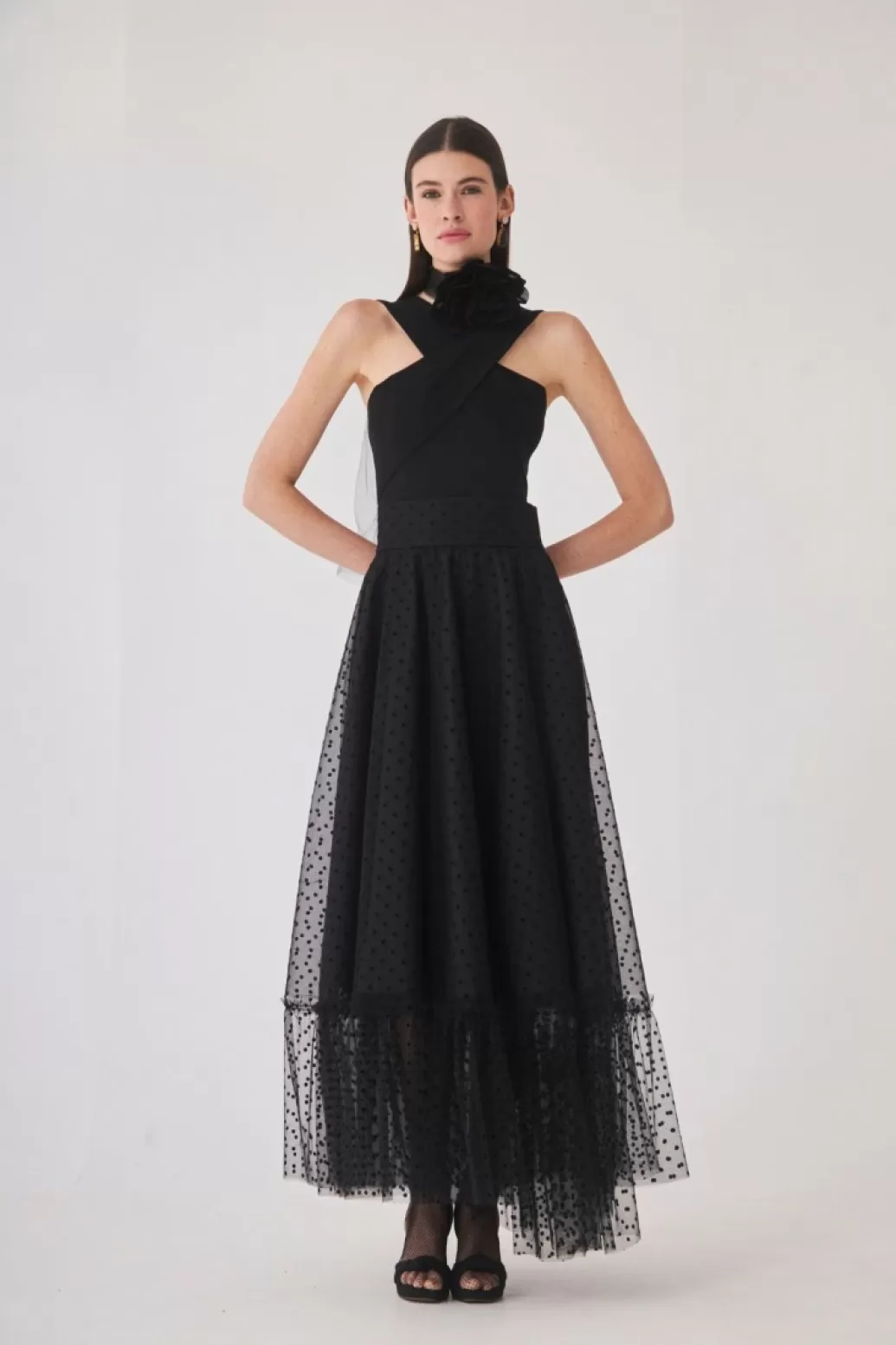 Coosy FALDA PLUMETTI NEGRO