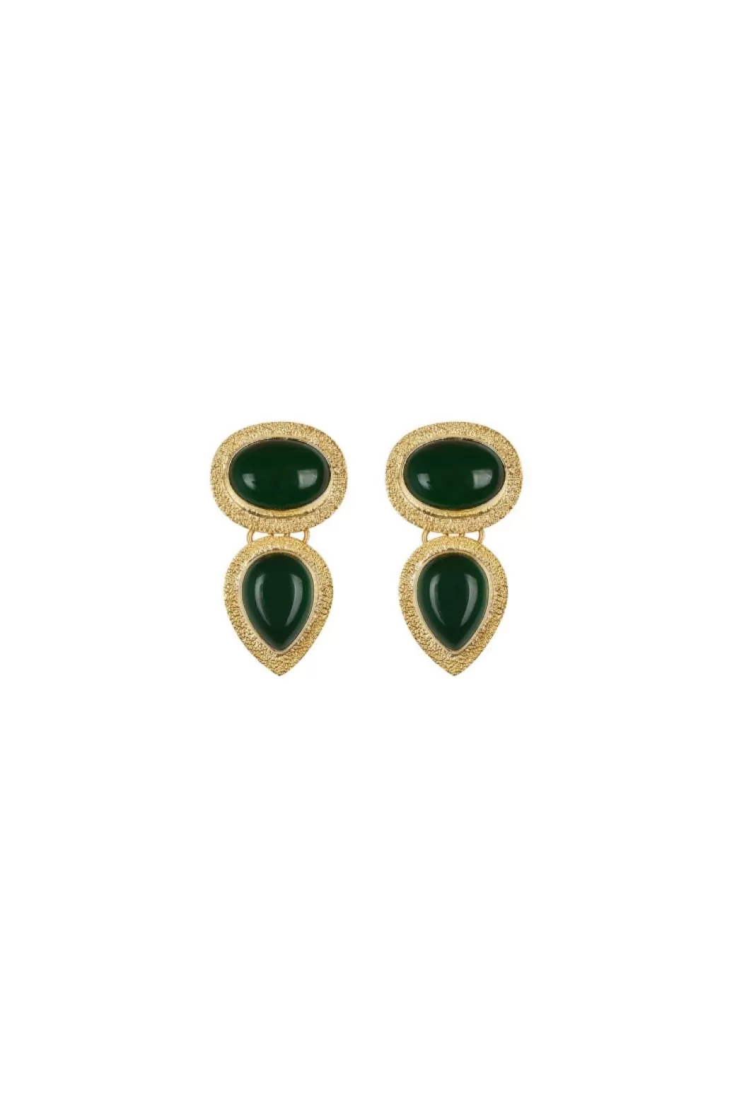 Coosy PENDIENTES LAGRIMA VERDE