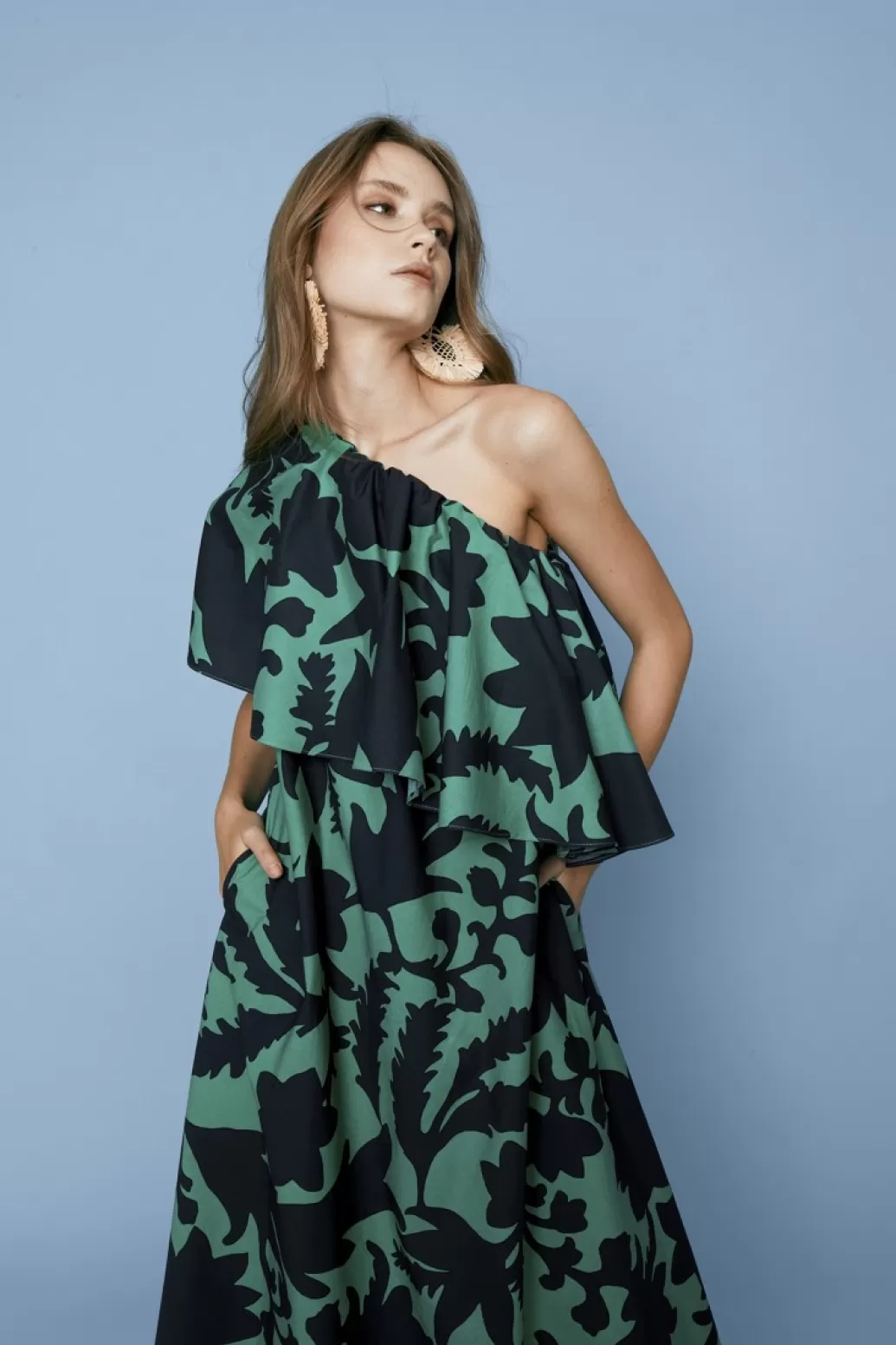 Coosy VESTIDO RAMONAEST. VERDE